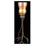Tiffany Studios Bronze Root Candlestick and