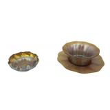 TIFFANY Favrile Glass Bowl, Plate & Salter.