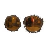 2 Large Midcentury Brutalist Sand Cast Bronze