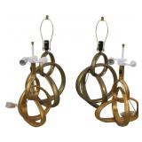 4 Modern Midcentury Style Gilt Metal Lamps