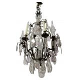 Large  & Impressive Bronze & Crystal Chandelier.
