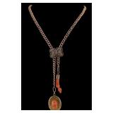 JEWELRY. Victorian Gold and Salmon Coral Necklace.