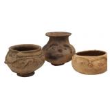3 pre-Columbian Clay Pots.