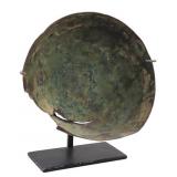 Antique Patinated Bronze Bowl on Stand.