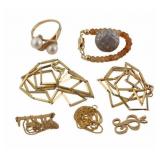 JEWELRY. Assorted 14kt Gold Jewelry.