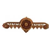 JEWELRY. Victorian Gold Granular Floral Bar Pin.