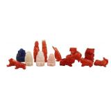 Collection of Carved Pendants Inc. Coral and Lapis