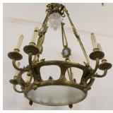 CALDWELL Quality Bronze Chandelier W / Wedgwood
