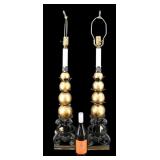 Pair of Mid Century Modern Lamps With Gold Spheres