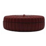 Chinese Red Lacquered Bronze Incense Box.
