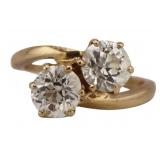 JEWELRY. 14kt Gold and 'Twin' OEC Diamond Ring.