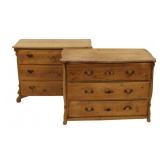 An Antique Pair Of Pine Chests.