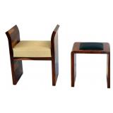 Vintage Exotic Wood Bench & Stand.