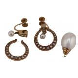 JEWELRY. Gold and Pearl Jewelry Grouping.