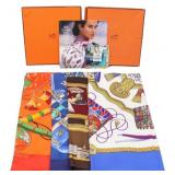 COUTURE. Collection of (3) Hermes Silk Scarves.