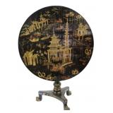 Regency Black Lacquer & Chinoiserie Decorated