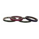 JEWELRY. Gold or Silver and Colored Gem Bands.