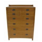 STICKLET AUDI  Oak Arts & Crafts Style Dresser