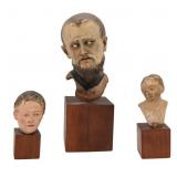 3 Antique Continental Terracotta Heads of Saints &