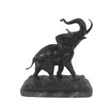 Signed BAYRE Large Bronze Elephant.