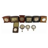 JEWELRY Group of (10) Travel Clocks and Car Clocks