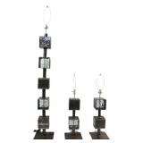 FELICIANO BEJAR Signed Metal Lamps.