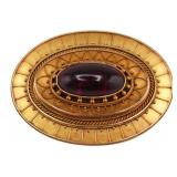 JEWELRY. 19th C Signed 18ct Gold and Garnet