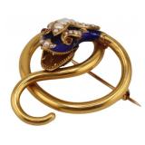 JEWELRY. Victorian Gold, Enamel, Pearl and Gem