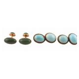 JEWELRY. 14kt Gold and .800 Silver Cufflinks.