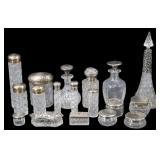 STERLING. Assorted Dresser Jars, Vanity Jars and