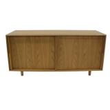 Modern Midcentury Style Sliding Door Cabinet.