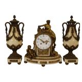 TIFFANY Fine & Large Bronze Mounted Marble Clock