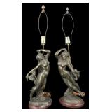 Two Bronze Figural Lamps After H. Kossowski.