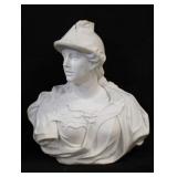 Large Carved Marble Bust Of A Greek Warrior.