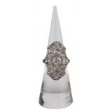 JEWELRY. Art Deco Filigree Diamond Cocktail Ring.