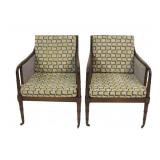 A Vintage & Quality Pair Of Bamboo & Caned Arm