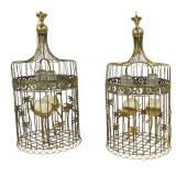 Large & Impressive Pair of Brass Cage Form
