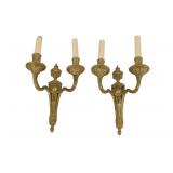 Pair of Gilt Bronze 2 Arm Sconces.