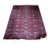 Vintage and Finely Hand Knotted Silk Afghan Carpet