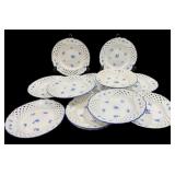 Stack of Meissen Reticulated Porcelain  Dishes