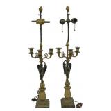 Fine Antique Pair Of Gilt & Patinated Bronze