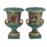 Pair of Large Ceramic Classical Style Urns.