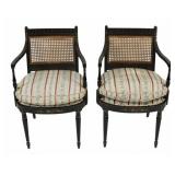 Pair of Regency Style Cane Back Chairs.