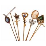 JEWELRY (10) Assorted 14kt Gold Stickpins