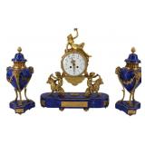 Vintage & Fine Bronze Mounted Lapis Lazulis Clock