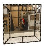 Large Mirror with Distressed Glass Mirror Framing.