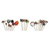 JEWELRY. (5) Assorted 14kt Gold Stickpins and (18)