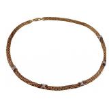 JEWELRY. Italian 18kt Gold and Diamond Necklace.