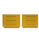 Pr Of Seventies Yellow Lacquered Dressers .