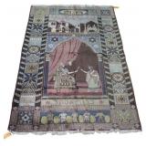 Vintage and Finely Hand Knotted Pictorial Carpet.